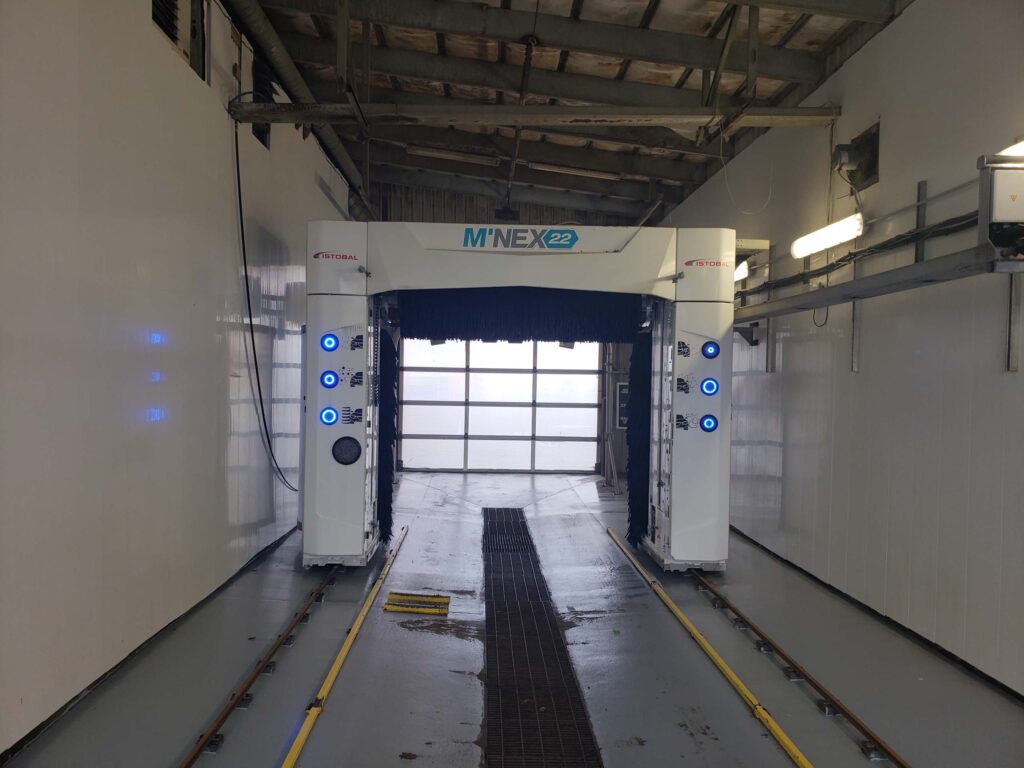 Interior view of an In-bay soft-touch car wash