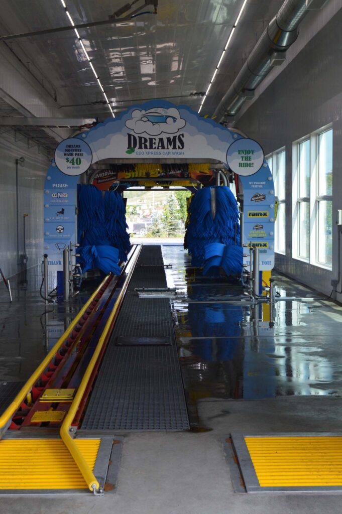 Inside the soft touch conveyor car wash