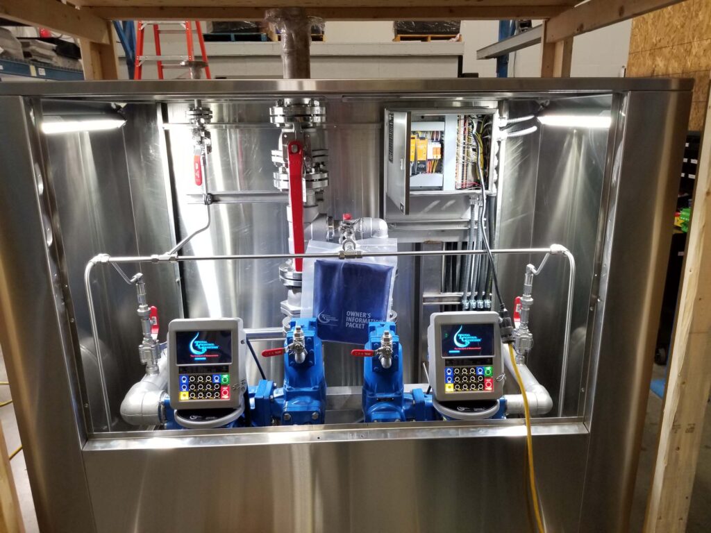 Inside of the high flow diesel refuelling station